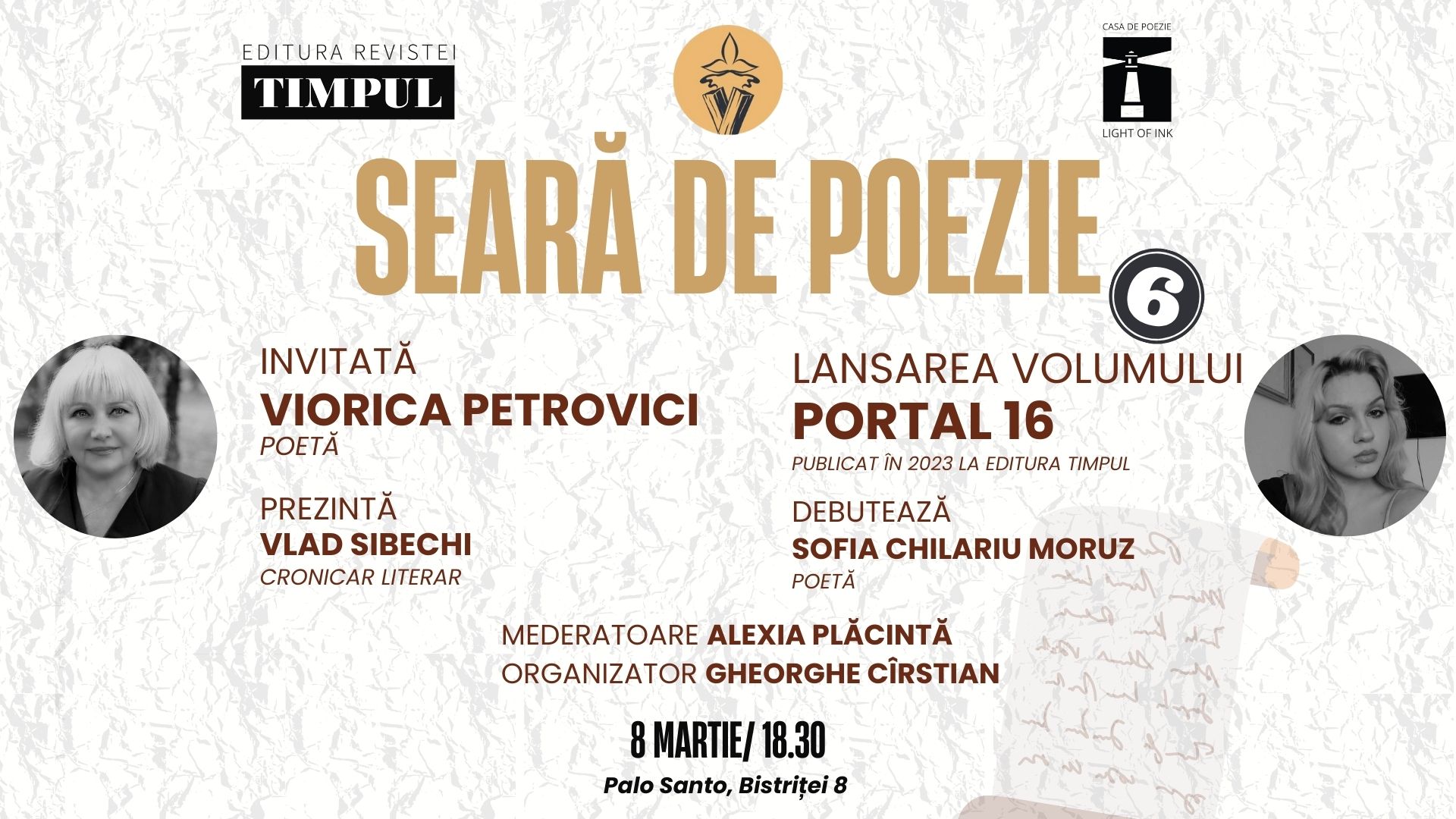Seara de Poezie 6 - Lansarea Volumului „Portal 16” de Viorica Petrovici.