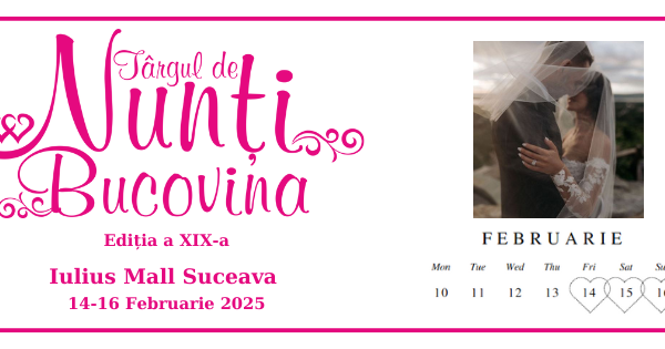 Târgul de Nunţi „Bucovina” a început astăzi la Iulius Mall Suceava: Oportunități pentru viitorii miri Târgul de Nunţi „Bucovina” a început astăzi la Iulius Mall Suceava: Oportunități pentru viitorii miri.