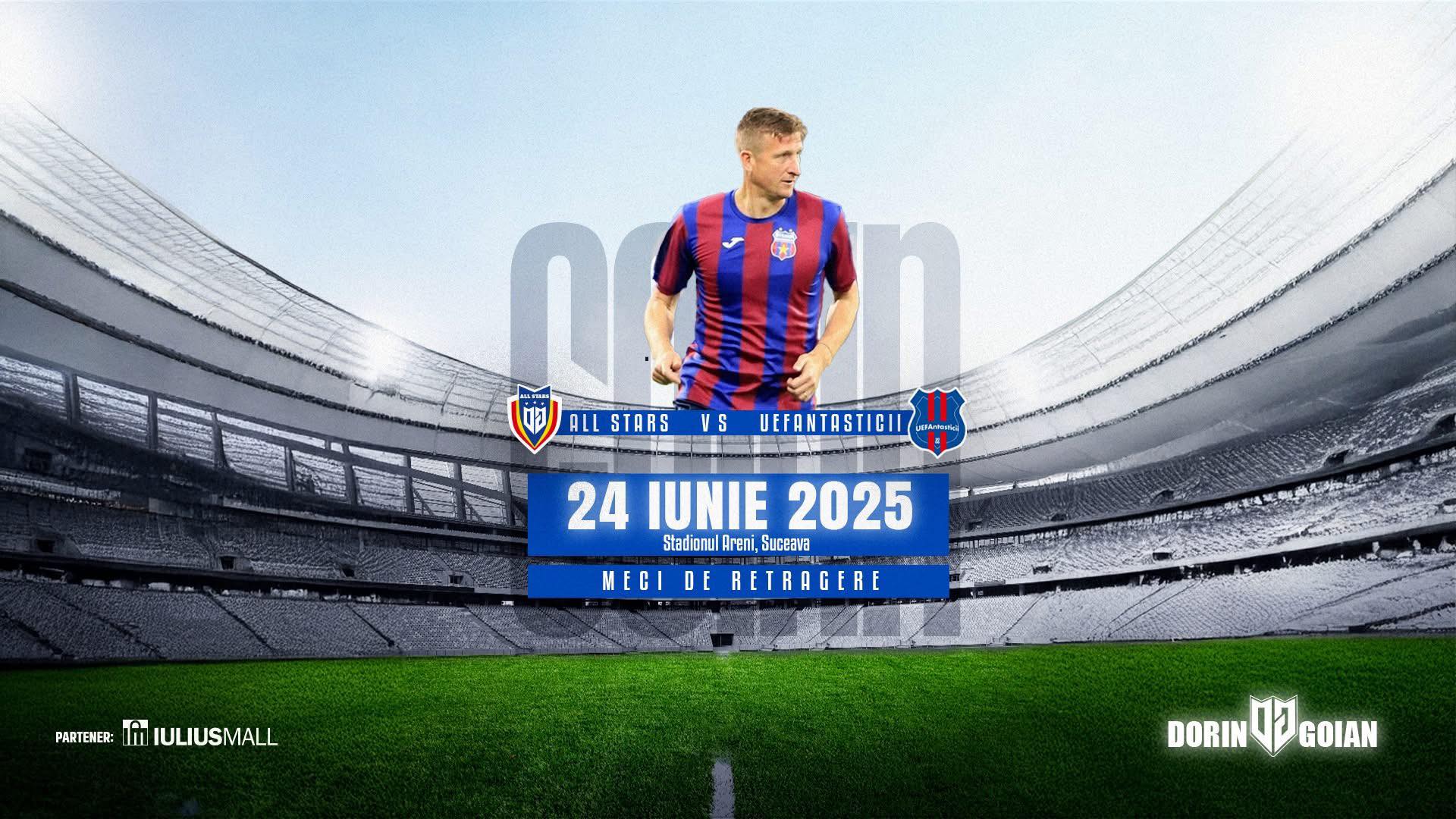 Legende ale fotbalului românesc se reunesc pe Stadionul Areni pentru a-l onora pe Dorin Goian